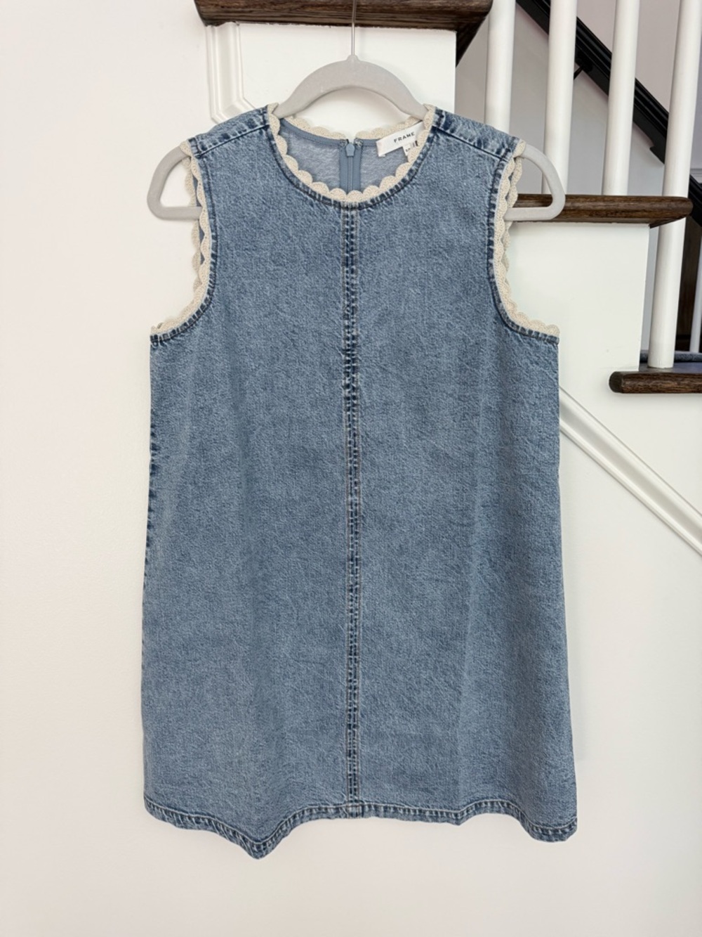 NWT FRAME The Crochet Tide Denim Western Dress - size small - Picture 11 of 16